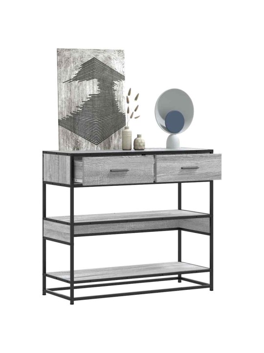 Konsolipöytä harmaa Sonoma 90x35x80 cm tekninen puu
