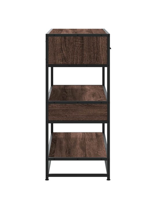 Konsolipöytä ruskea tammi 90x35x80 cm tekninen puu
