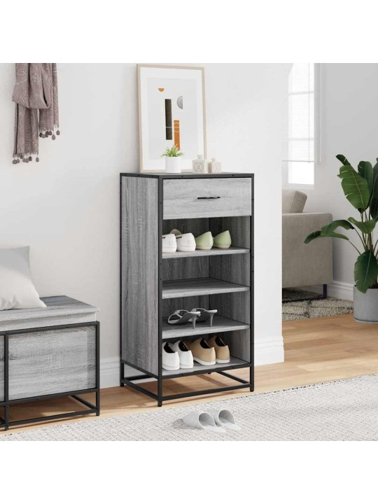 Kenkäteline harmaa sonoma 48x38x97,5 cm tekninen puu