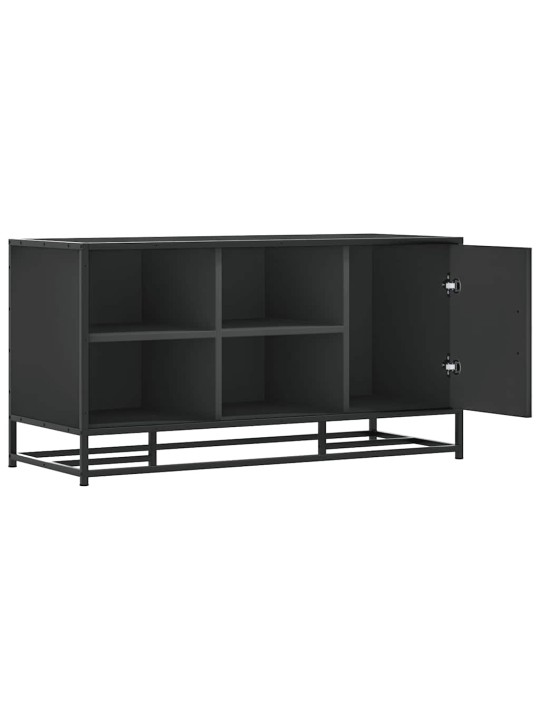 Kenkäpenkki musta 100x40x53,5 cm suunniteltu puu ja metalli