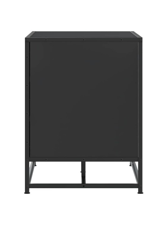 Kenkäpenkki musta 100x40x53,5 cm suunniteltu puu ja metalli