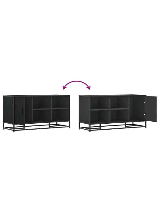 Kenkäpenkki musta 100x40x53,5 cm suunniteltu puu ja metalli