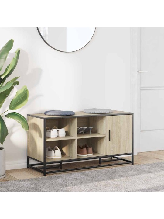 Kenkäpenkki sonoma tammi 100x40x53,5 cm suunniteltu puu metalli