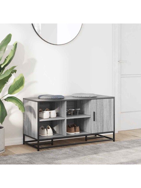 Kenkäpenkki harmaa Sonoma 100x40x53,5cm tekninen puu ja metalli
