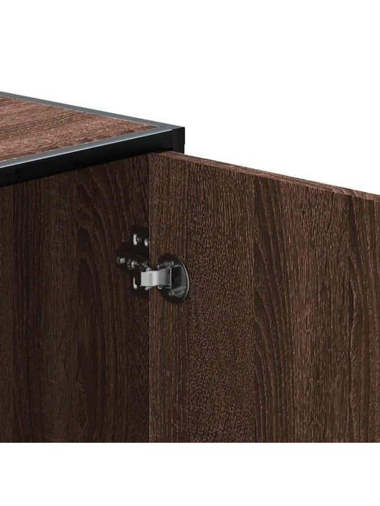 Kenkäpenkki ruskea tammi 100x40x53,5 cm tekninen puu ja metalli