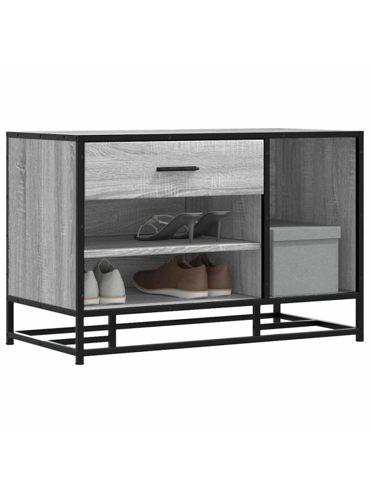 Kenkäpenkki harmaa Sonoma 80x40x53,5 cm tekninen puu ja metalli