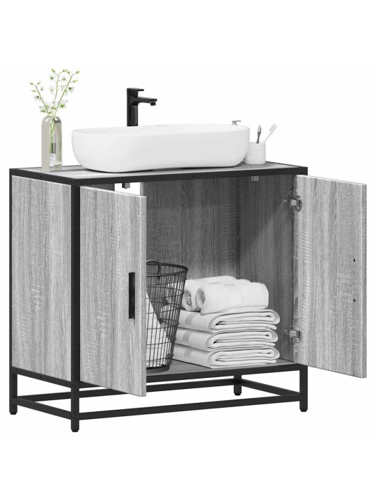 Kylpyhuoneen pesuallaskaappi harmaa sonoma engineered wood