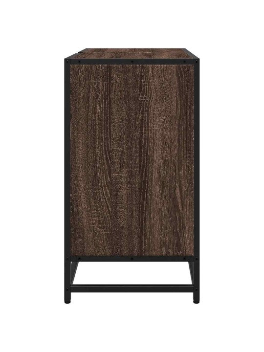 Kylpyhuonekaappi altaalla ruskea tammi 65x33x60 cm tekninen puu