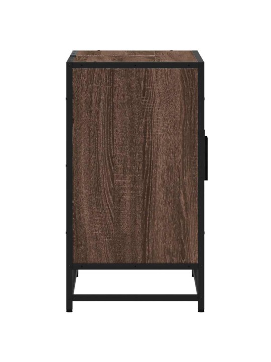 Kylpyhuonekaappi altaalla ruskea tammi 90x33x60 cm tekninen puu