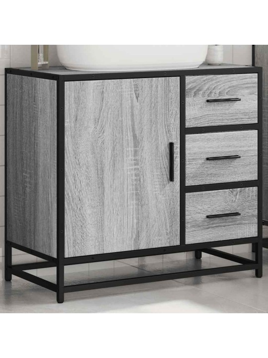 Kylpyhuoneen pesuallaskaappi harmaa sonoma engineered wood