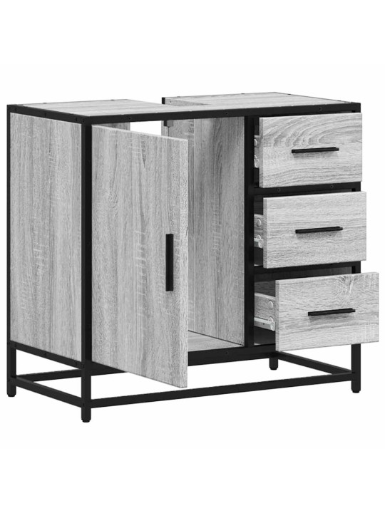 Kylpyhuoneen pesuallaskaappi harmaa sonoma engineered wood