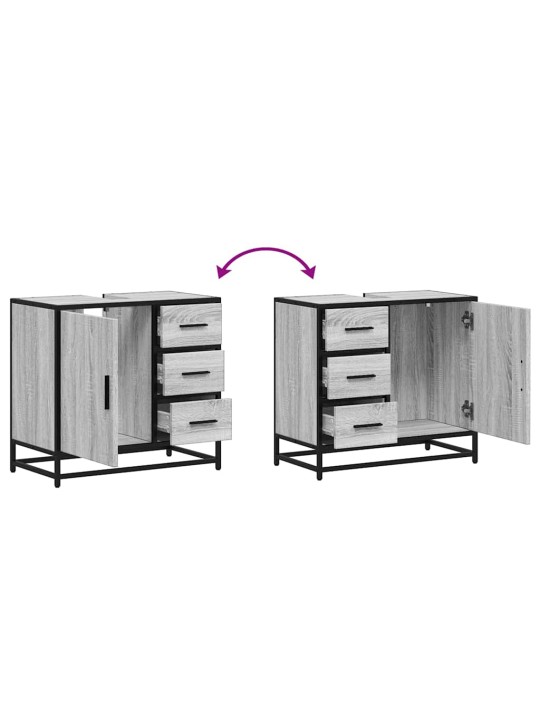 Kylpyhuoneen pesuallaskaappi harmaa sonoma engineered wood