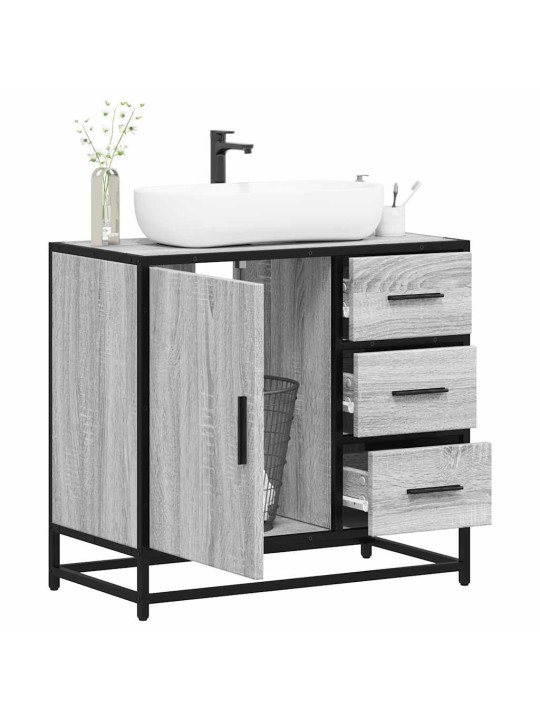 Kylpyhuoneen pesuallaskaappi harmaa sonoma engineered wood