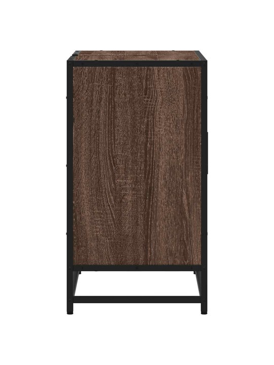 Kylpyhuonekaappi altaalla ruskea tammi 65x33x60 cm tekninen puu