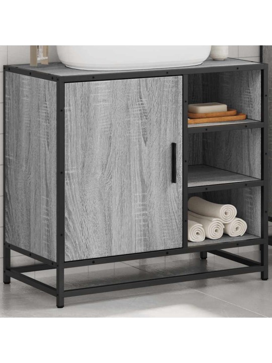 Kylpyhuoneen pesuallaskaappi harmaa sonoma engineered wood