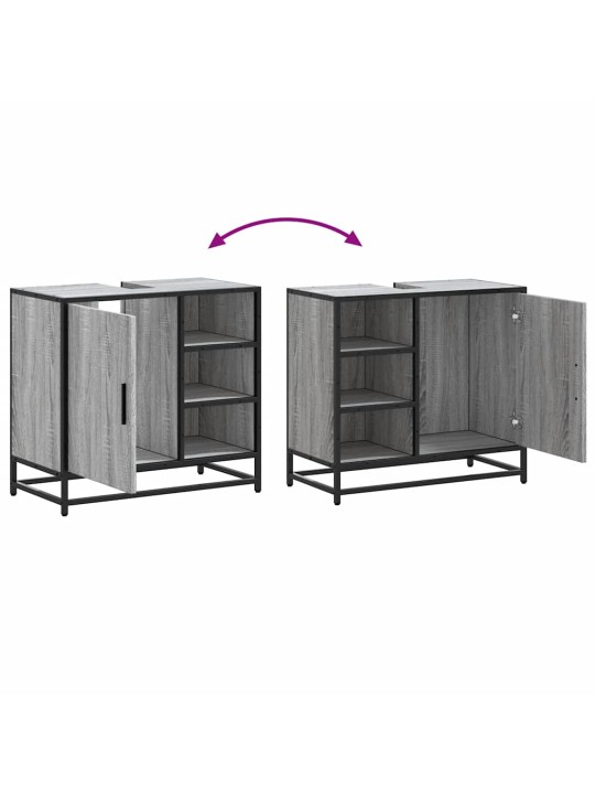 Kylpyhuoneen pesuallaskaappi harmaa sonoma engineered wood