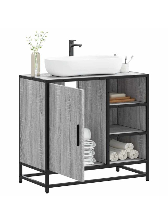 Kylpyhuoneen pesuallaskaappi harmaa sonoma engineered wood