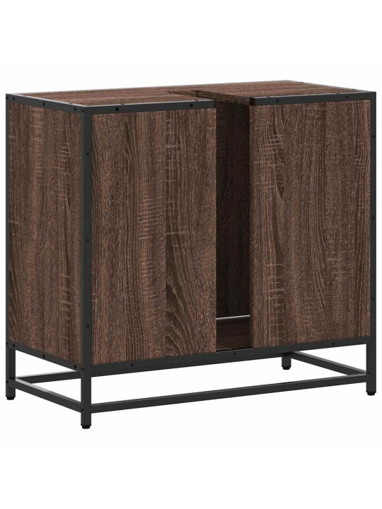 Kylpyhuonekaappi altaalla ruskea tammi 65x33x60 cm tekninen puu