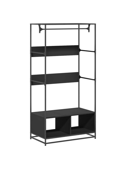 Vaatekaappi musta 90x50x180 cm tekninen puu