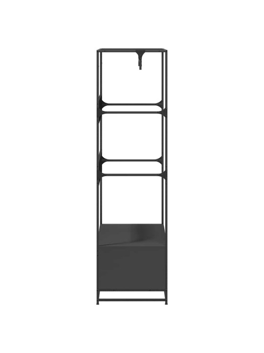 Vaatekaappi musta 90x50x180 cm tekninen puu