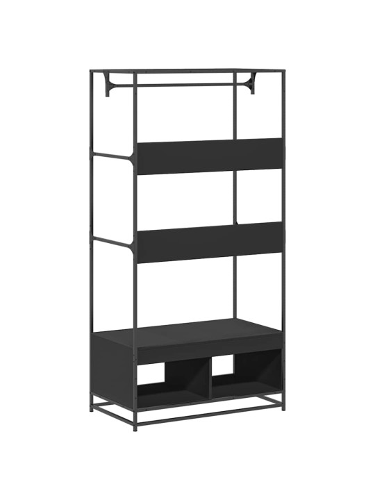 Vaatekaappi musta 90x50x180 cm tekninen puu