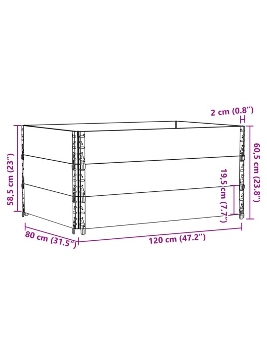 Kuormalavan reunukset 3 kpl 120x80 cm täysi mänty