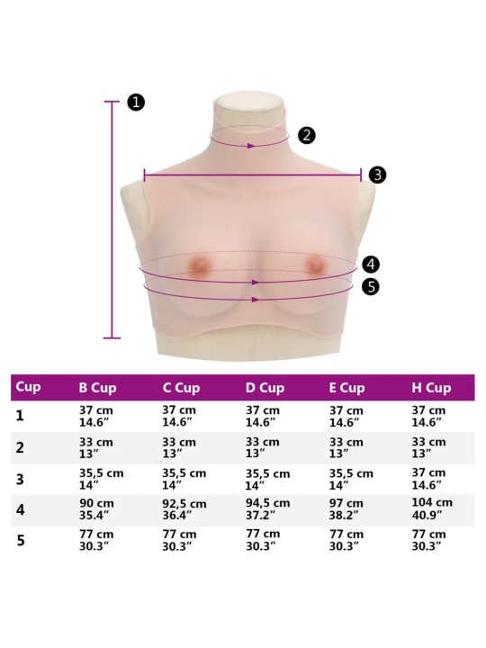 Silikoninen rintaproteesi vaaleaihoinen D-kuppi