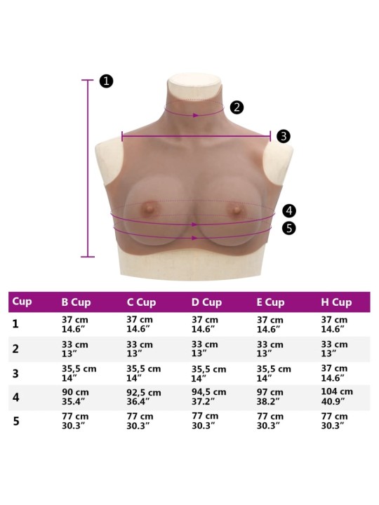 Silikoninen rintaproteesi ruskea D-kuppi