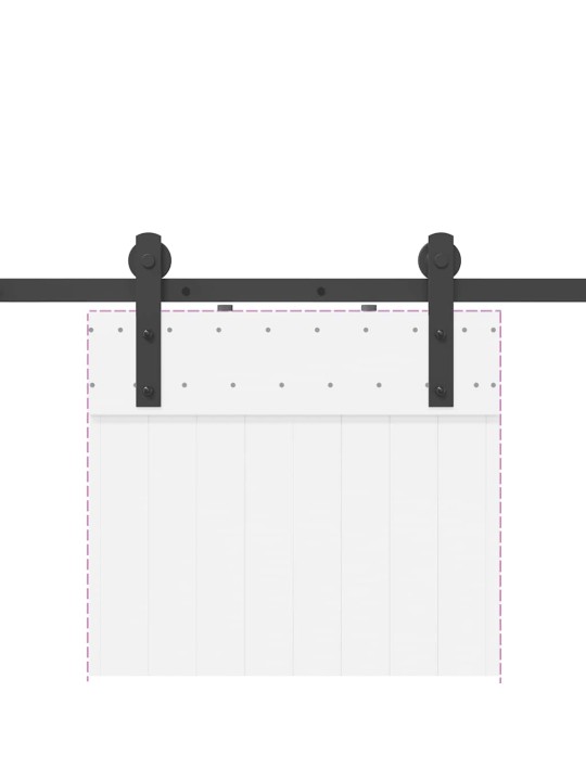 Liukuovi Hardware Kit 152 cm Teräs Musta