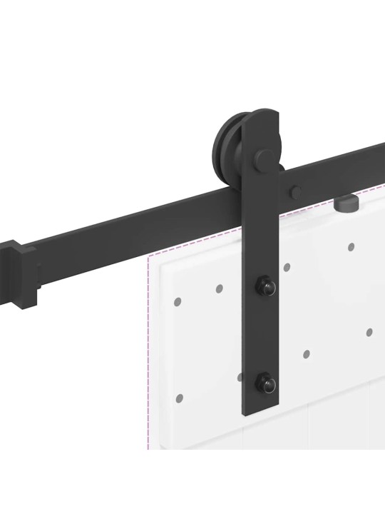 Liukuovi Hardware Kit 152 cm Teräs Musta
