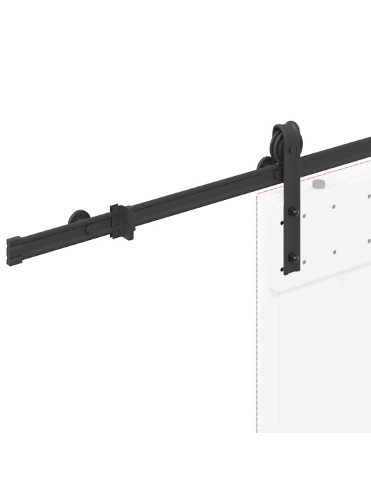 Liukuoven asennussarja teräs 183 cm musta