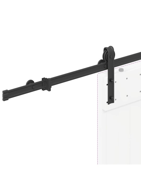 Liukuoven asennussarja teräs 200 cm musta