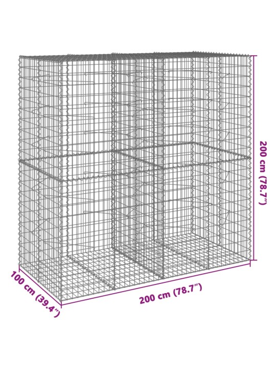 Kivikori katolla 200x100x200 cm galvanoitu rauta