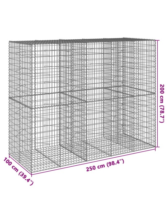 Kivikori katolla 250x100x200 cm galvanoitu rauta