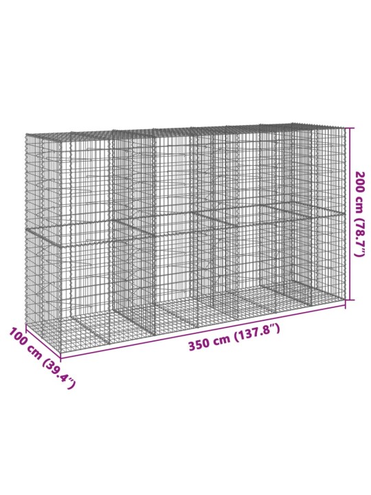 Kivikori katolla 350x100x200 cm galvanoitu rauta