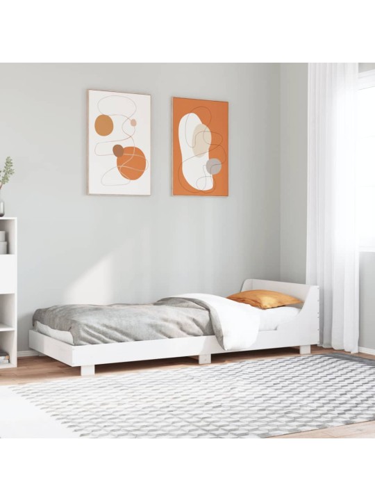 Sängynrunko ilman patjaa valkoinen 100x200 cm täysi mänty