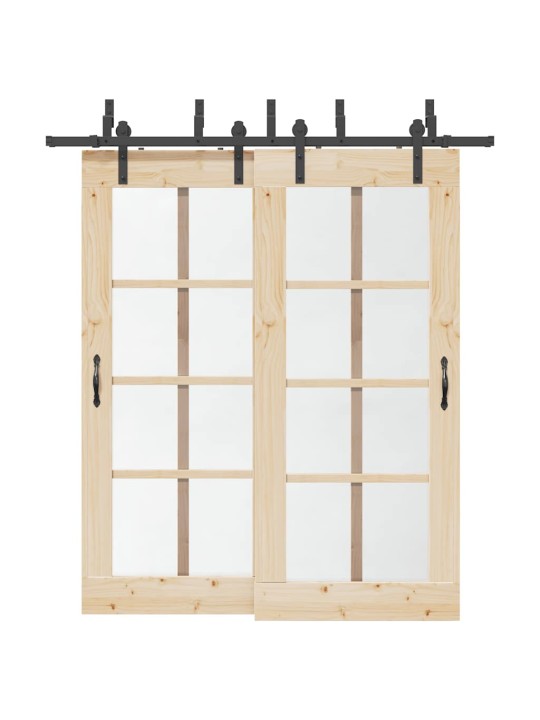 Liukuoven asennussarja teräs 200 cm musta