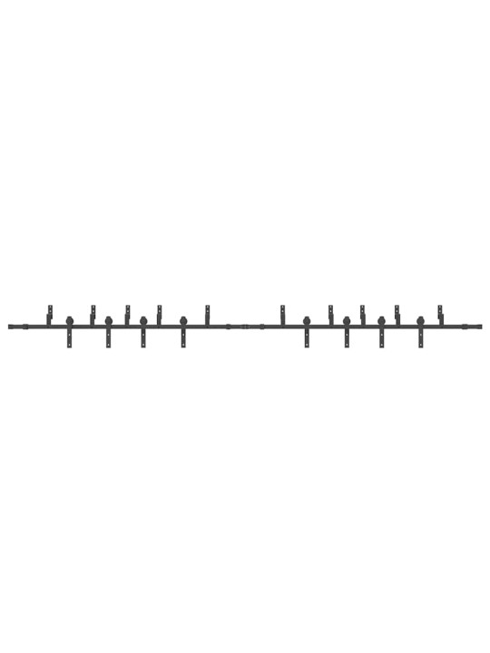 Liukuovi Hardware Kit 427 cm Teräs Musta