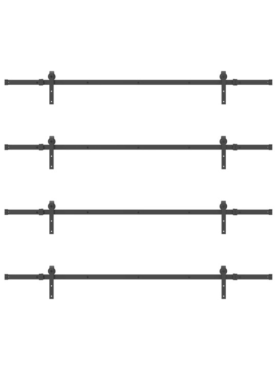Liukuovi Hardware Kit 427 cm Teräs Musta