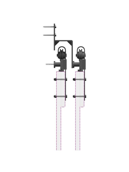 Liukuovi Hardware Kit 427 cm Teräs Musta