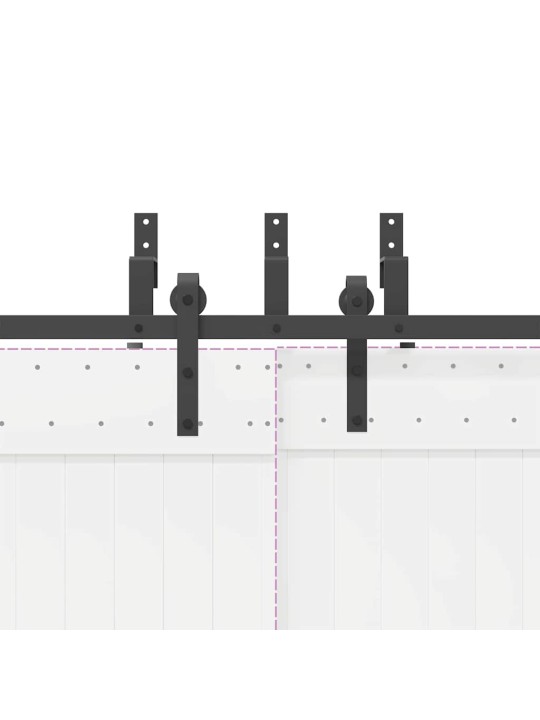 Liukuovi Hardware Kit 427 cm Teräs Musta