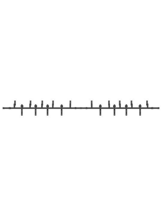 Liukuovi Hardware Kit 400 cm Teräs Musta