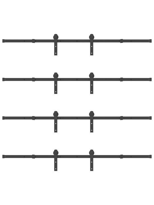 Liukuovi Hardware Kit 400 cm Teräs Musta