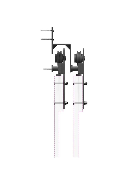 Liukuovi Hardware Kit 400 cm Teräs Musta