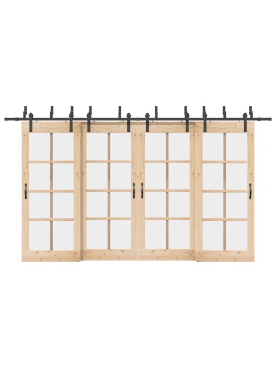 Liukuovi Hardware Kit 400 cm Teräs Musta