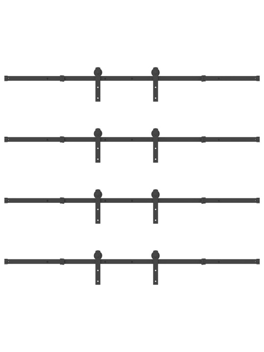 Liukuovi hardware kit 427 cm teräs musta