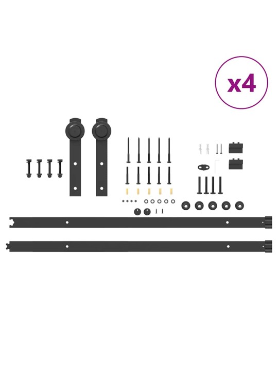 Liukuovi hardware kit 427 cm teräs musta