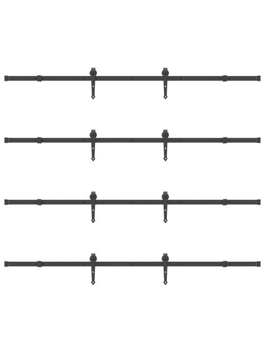 Liukuovi Hardware Kit 427 cm Teräs Musta