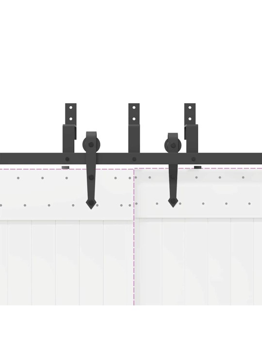 Liukuovi Hardware Kit 427 cm Teräs Musta