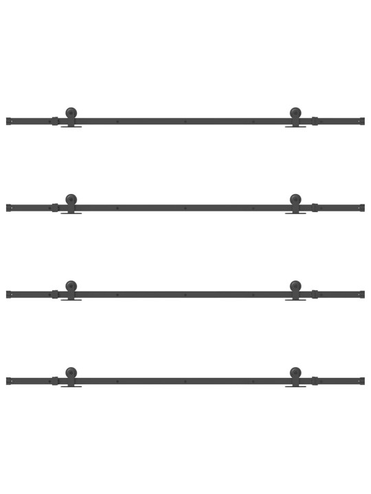 Liukuovi Hardware Kit 427 cm Teräs Musta